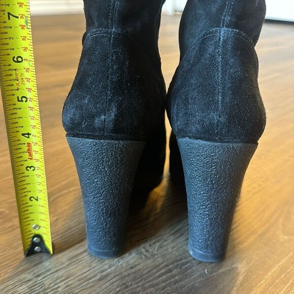 Diane Von Furstenberg Jimson Tall 4" Wedge Boots Suede Boho Tribal Fringe Sz 7 M - Picture 10 of 14